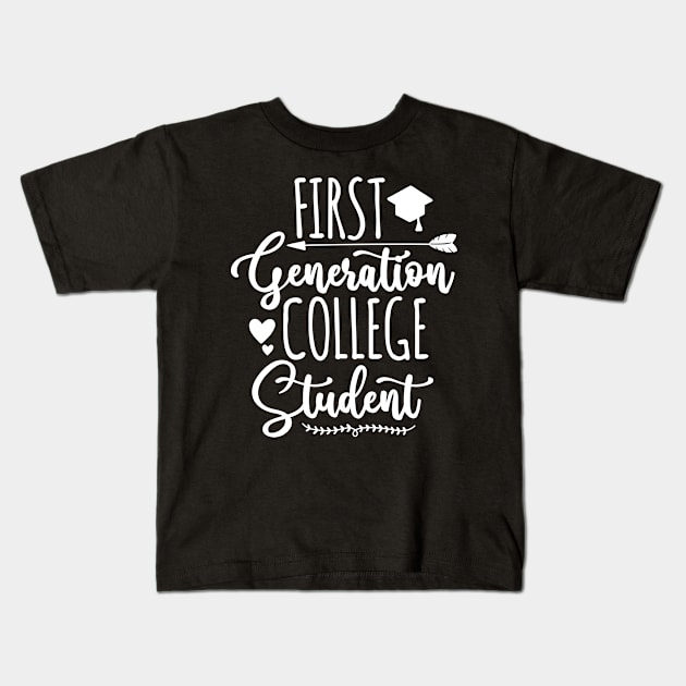 First Generation College Student Kids T-Shirt by BramCrye